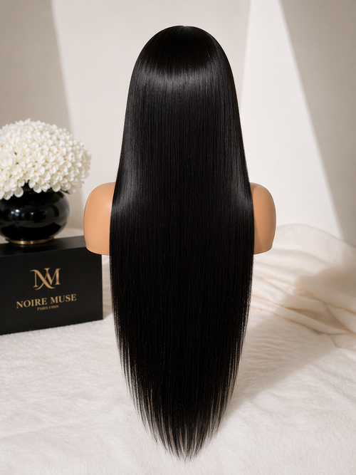 Noire Muse Signature Wig — Bone Straight Jet Black Silk